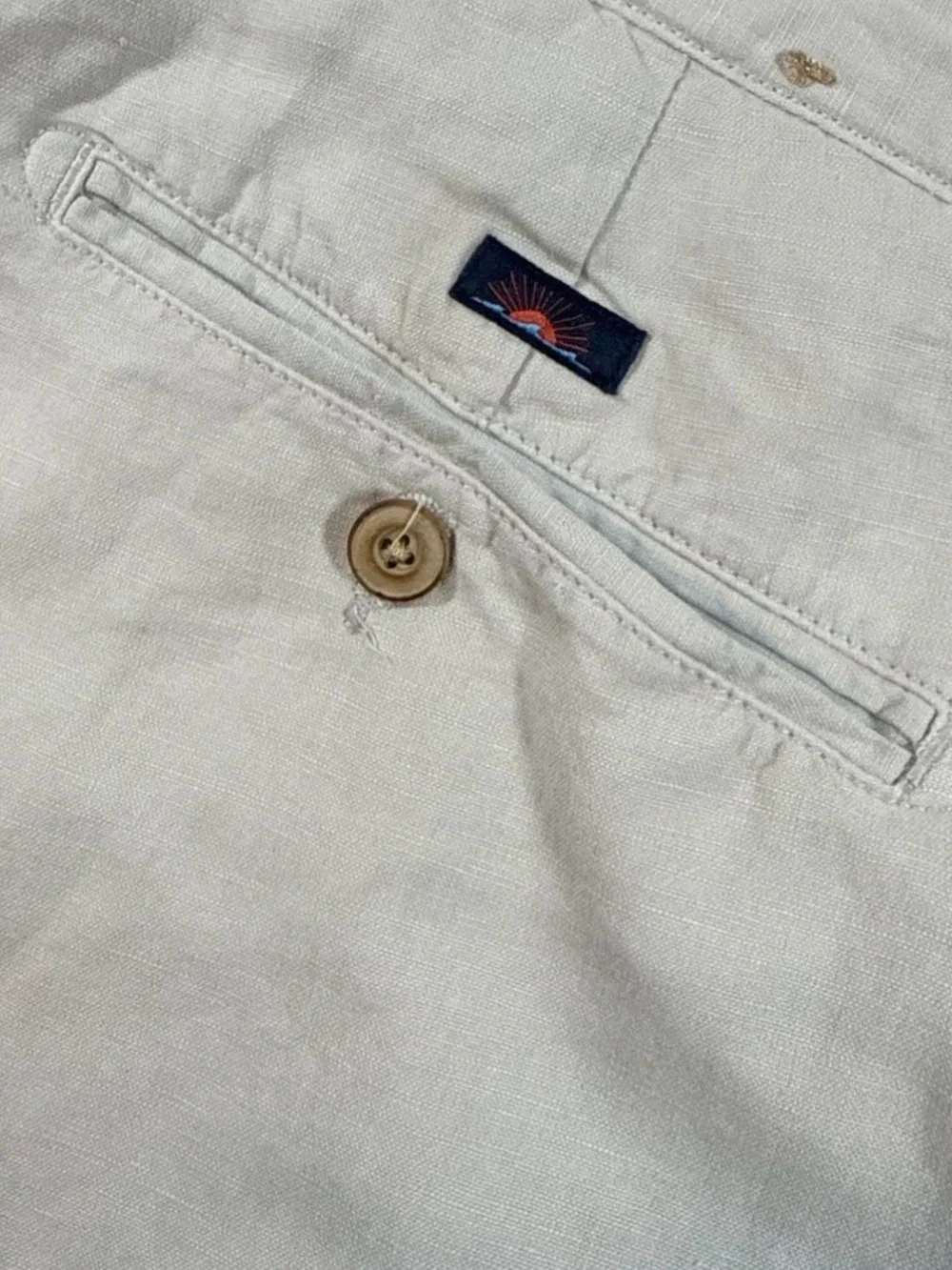 Faherty Brand Men’s Linen Shorts Size 36 Beige Tan Flat Front Coastal Casual